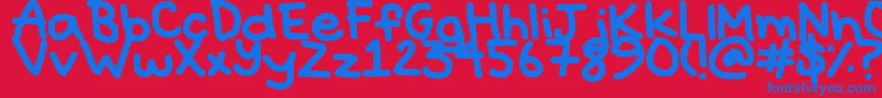Hyperbole-fontti – siniset fontit punaisella taustalla