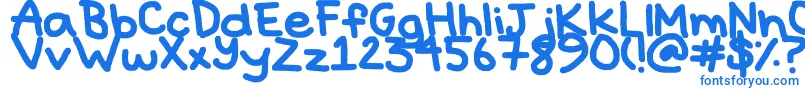 フォントHyperbole – 白い背景に青い文字