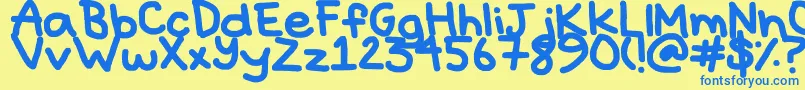 Шрифт Hyperbole – синие шрифты на жёлтом фоне
