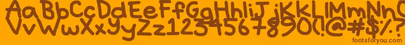 Hyperbole-fontti – ruskeat fontit oranssilla taustalla