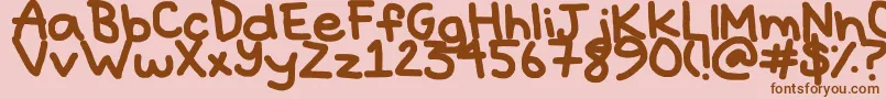 Hyperbole-Schriftart – Braune Schriften auf rosa Hintergrund