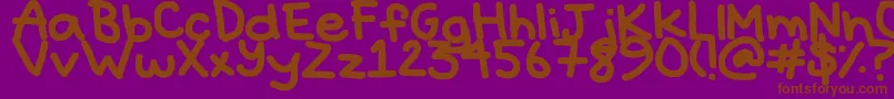 Hyperbole-fontti – ruskeat fontit violetilla taustalla