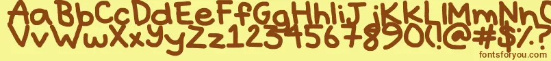 Hyperbole-fontti – ruskeat fontit keltaisella taustalla