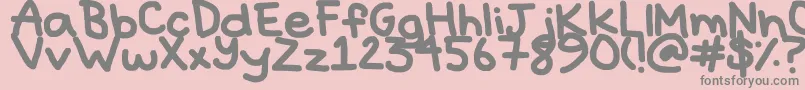 Hyperbole-fontti – harmaat kirjasimet vaaleanpunaisella taustalla