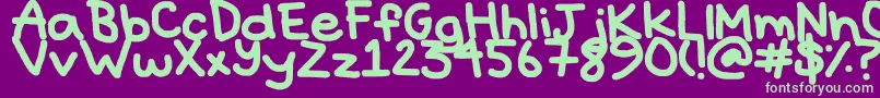 Hyperbole-fontti – vihreät fontit violetilla taustalla