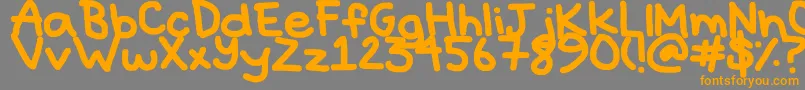 フォントHyperbole – オレンジの文字は灰色の背景にあります。