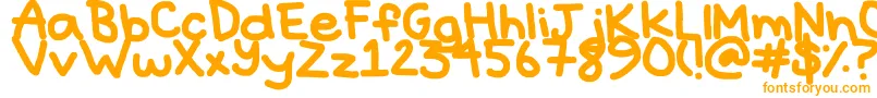 Hyperbole-Schriftart – Orangefarbene Schriften auf weißem Hintergrund