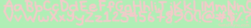 フォントHyperbole – 緑の背景にピンクのフォント