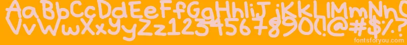 Hyperbole-fontti – vaaleanpunaiset fontit oranssilla taustalla