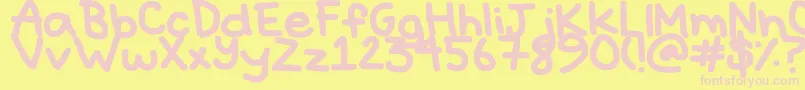 Hyperbole-fontti – vaaleanpunaiset fontit keltaisella taustalla