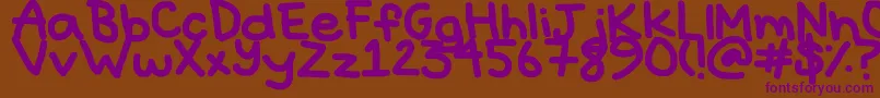 Hyperbole-Schriftart – Violette Schriften auf braunem Hintergrund