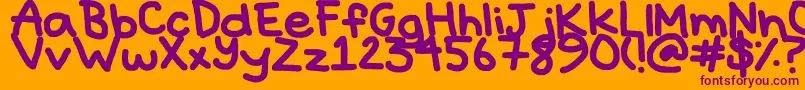 フォントHyperbole – オレンジの背景に紫のフォント