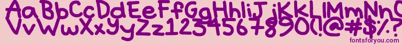 Hyperbole-fontti – violetit fontit vaaleanpunaisella taustalla