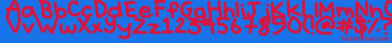 Hyperbole-fontti – punaiset fontit sinisellä taustalla