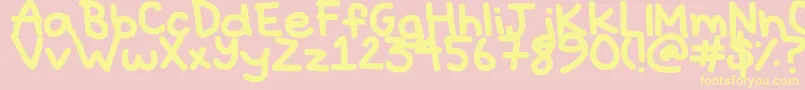 Hyperbole-fontti – keltaiset fontit vaaleanpunaisella taustalla