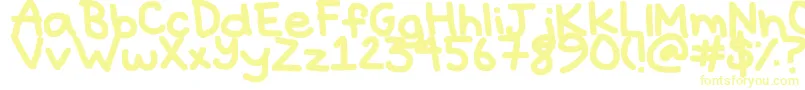 フォントHyperbole – 白い背景に黄色の文字