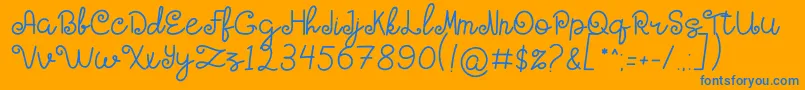 HOLY MOLLYN Font – Blue Fonts on Orange Background