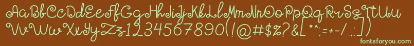 HOLY MOLLYN Font – Green Fonts on Brown Background