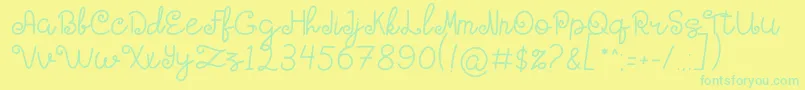 Police HOLY MOLLYN – polices vertes sur fond jaune