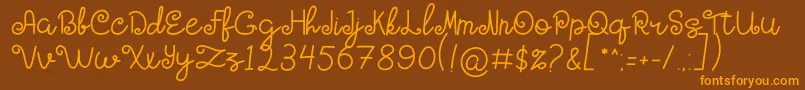 HOLY MOLLYN Font – Orange Fonts on Brown Background