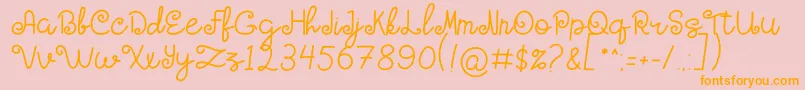 HOLY MOLLYN Font – Orange Fonts on Pink Background