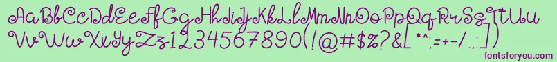 HOLY MOLLYN-Schriftart – Violette Schriften auf grünem Hintergrund