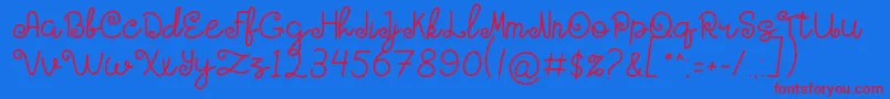 フォントHOLY MOLLYN – 赤い文字の青い背景