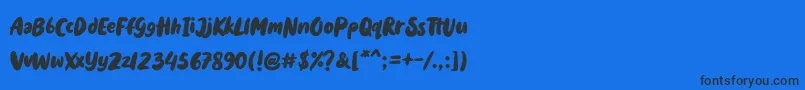 Holyfat Font – Black Fonts on Blue Background