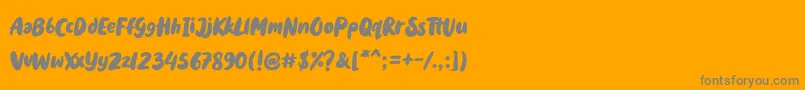 Holyfat-Schriftart – Graue Schriften auf orangefarbenem Hintergrund