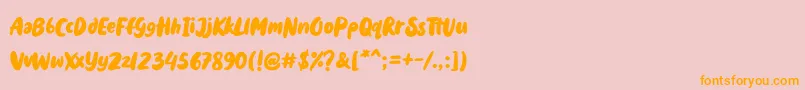 Holyfat Font – Orange Fonts on Pink Background