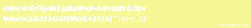 Шрифт Holyfat – белые шрифты на жёлтом фоне
