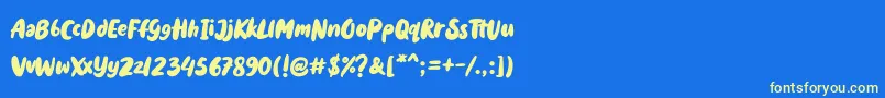 Holyfat Font – Yellow Fonts on Blue Background