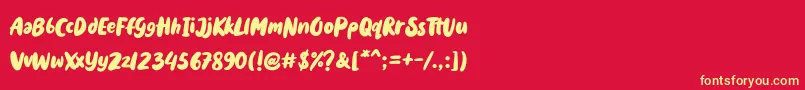 Holyfat Font – Yellow Fonts on Red Background