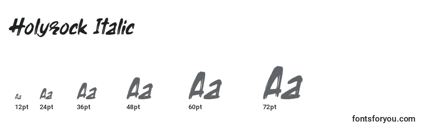 Размеры шрифта Holyrock Italic