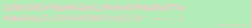 Holyrock Italic Font – Pink Fonts on Green Background