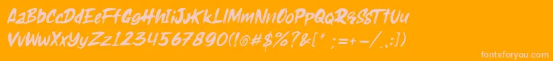 Holyrock Italic Font – Pink Fonts on Orange Background