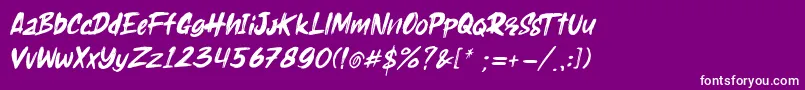Holyrock Italic Font – White Fonts on Purple Background