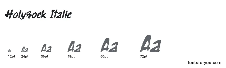 Holyrock Italic (129804) Font Sizes