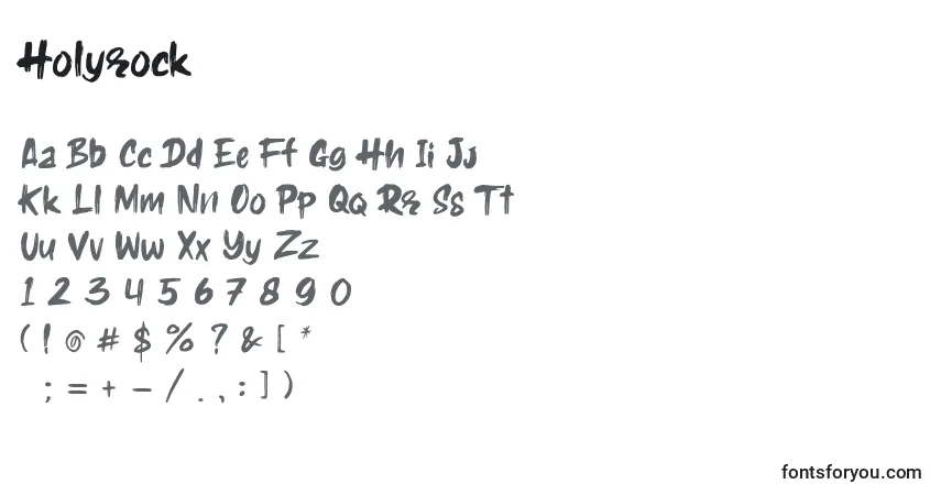 Schriftart Holyrock (129806) – Alphabet, Zahlen, spezielle Symbole