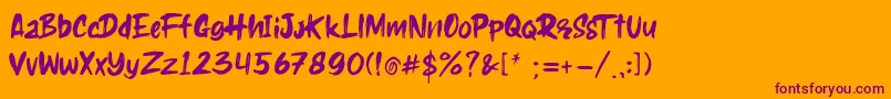 Holyrock Font – Purple Fonts on Orange Background