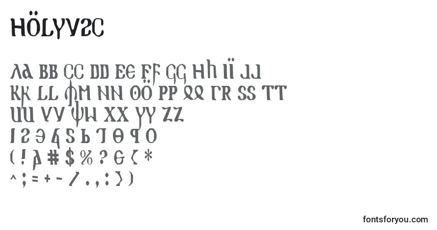 A fonte Holyv2c (129807) – alfabeto, números, caracteres especiais