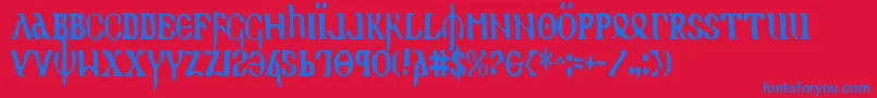 Holyv2c Font – Blue Fonts on Red Background