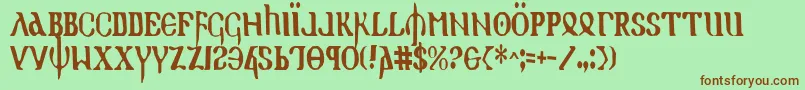 Holyv2c Font – Brown Fonts on Green Background