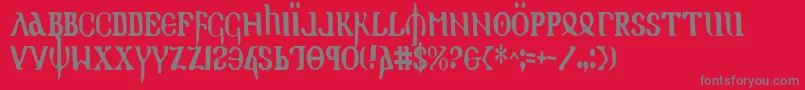 Holyv2c-Schriftart – Graue Schriften auf rotem Hintergrund