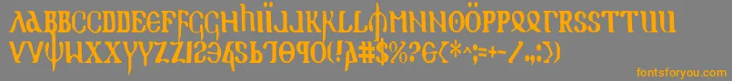 Holyv2c Font – Orange Fonts on Gray Background