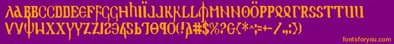 Holyv2c Font – Orange Fonts on Purple Background