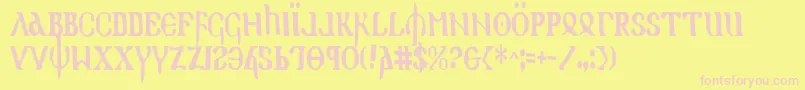 Holyv2c Font – Pink Fonts on Yellow Background