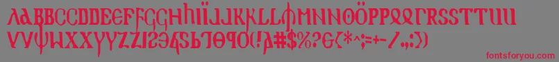 Holyv2c Font – Red Fonts on Gray Background