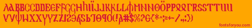 Шрифт Holyv2c – красные шрифты на оранжевом фоне