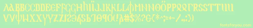 Holyv2c Font – Yellow Fonts on Green Background